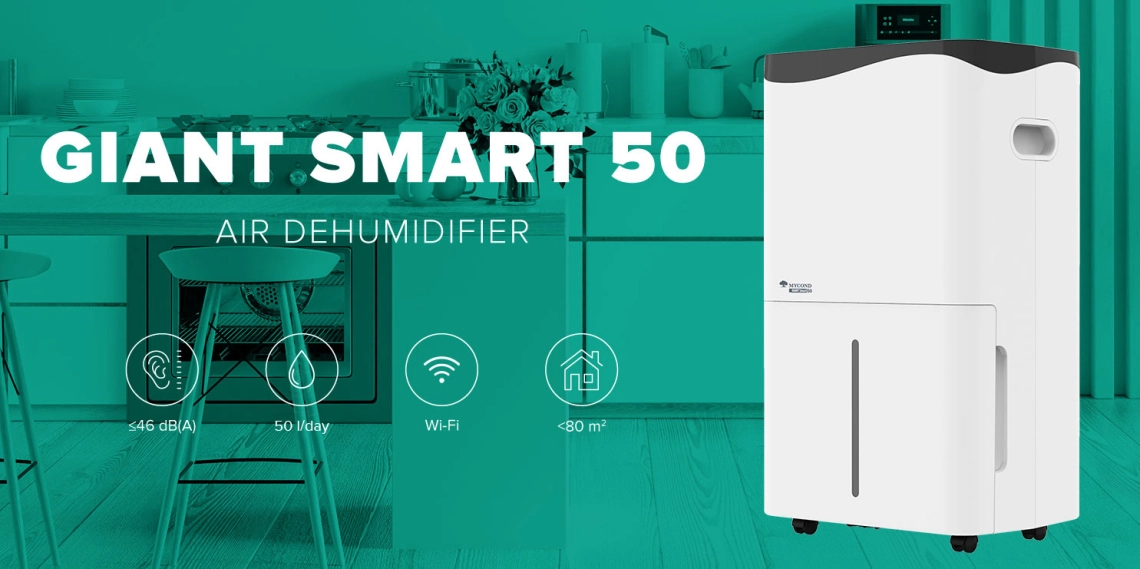 MyCond Giant Smart Moderni ilmankuivain sopii asuin- ja toimistotiloihin.