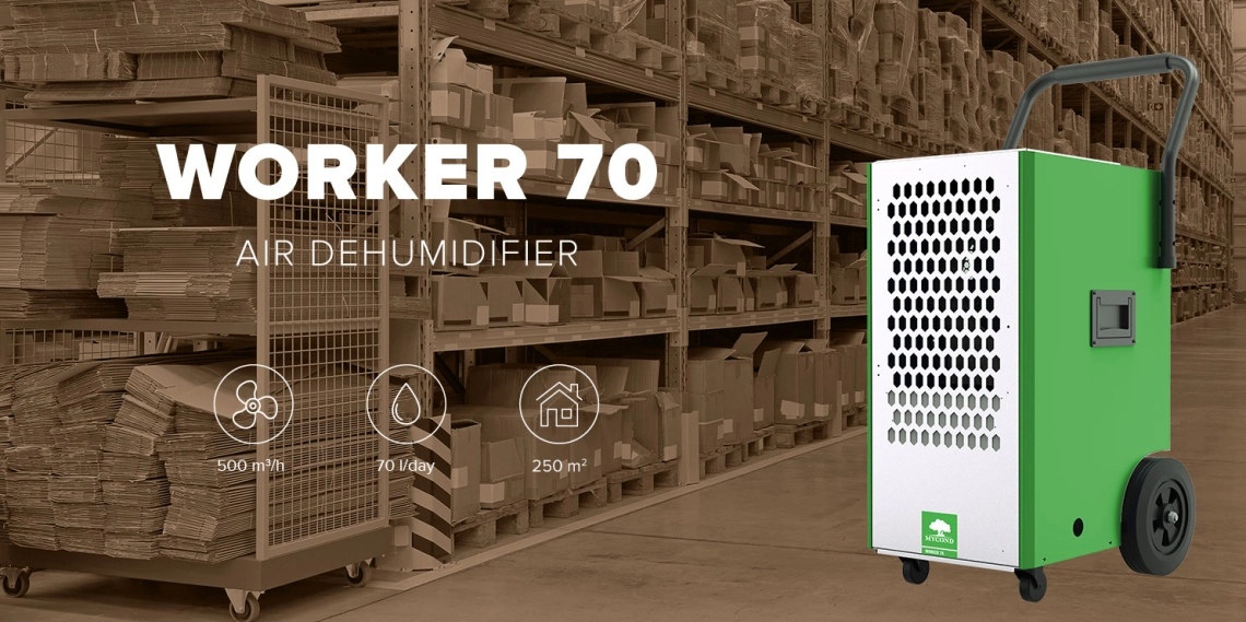 MyCond Worker varastoon 70 l/vrk, 500 m³/h, pinta-ala enintään 250 m².