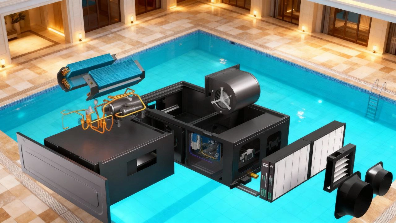 Mycond MSHAC kanavakuivain uima-altaille, kosteuden hallinta